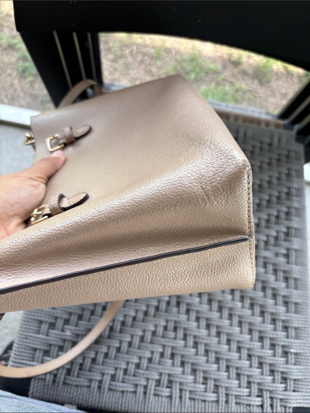 Coach Pebbled Leather Shoulder Bag in Beige Plus Wallet - Picture 13 of 16